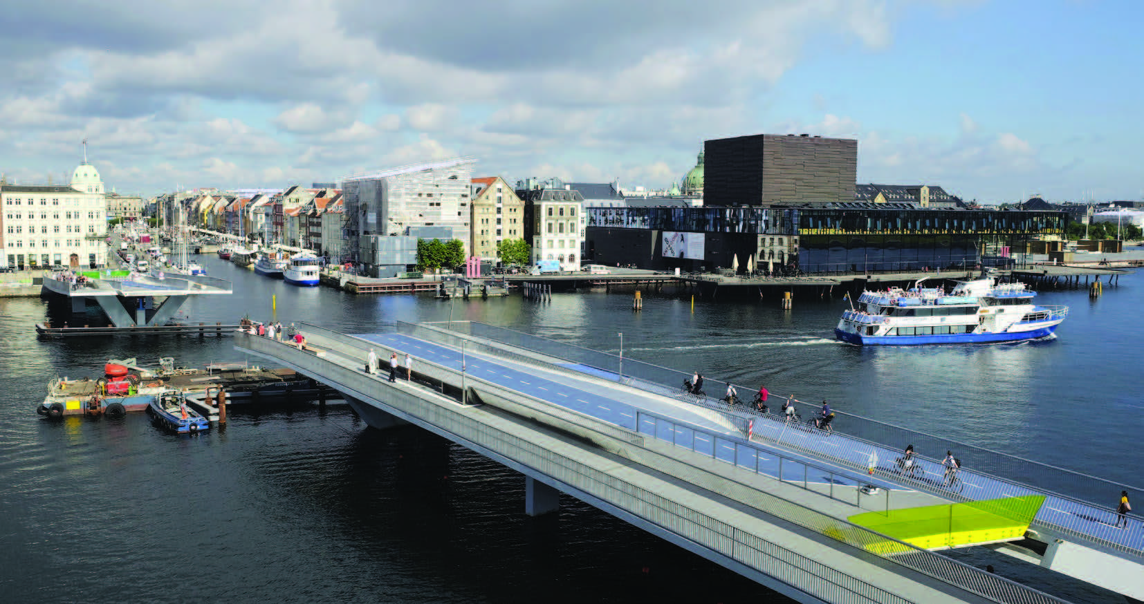 figure 3.5 Inderhavnen Bridge. View of the completed bridge when open
