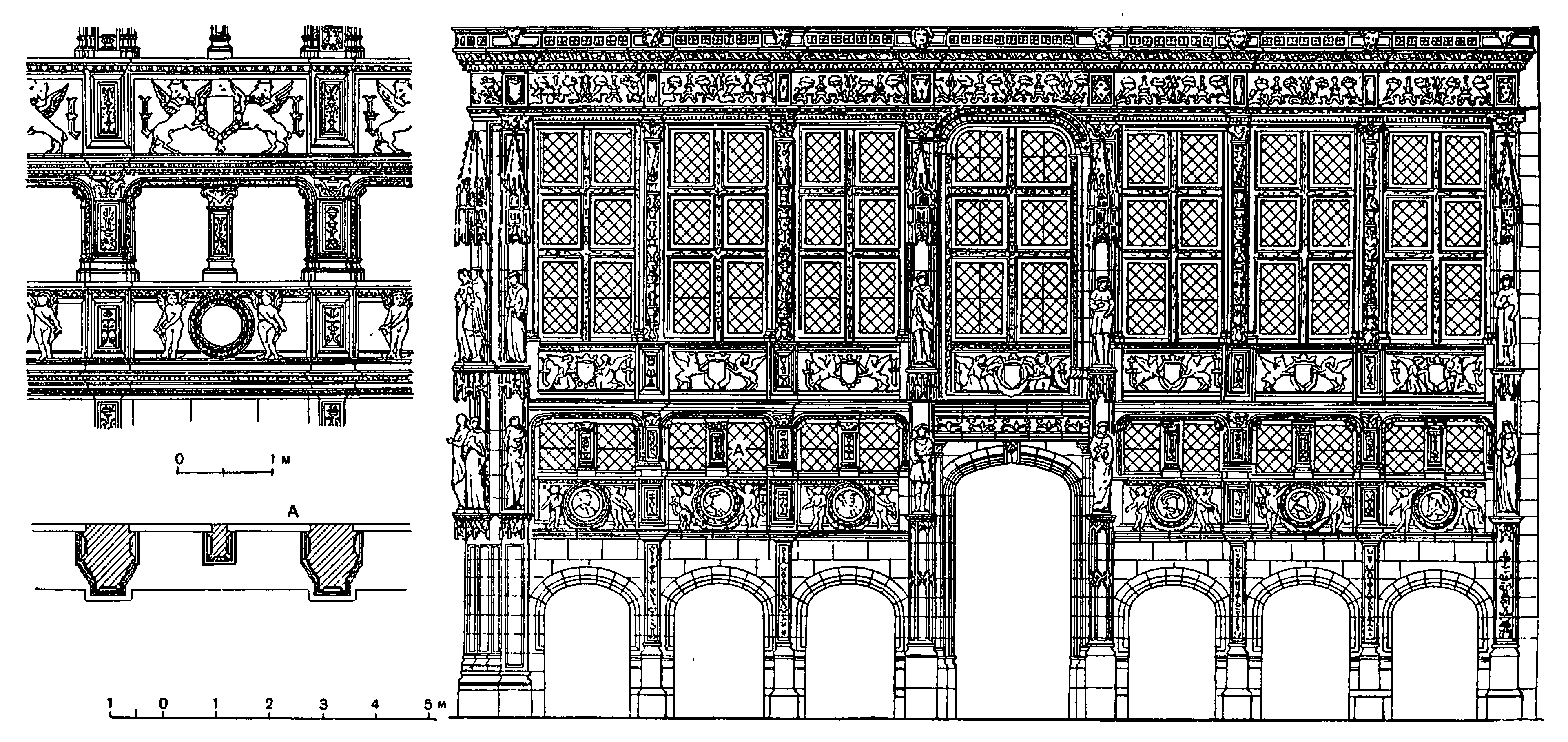 23. Руан. Финансовое бюро, 1510 г. Ролан Леру. Фасад по Соважо