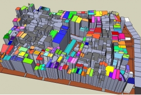 Город-крепость Коулун: инфографика, поперечные разрезы, 3D модель, панорамные съёмки