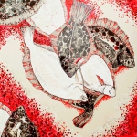 Камбала. Цветной картон, гелевая ручка, маркер.