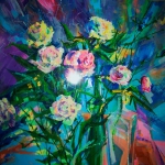 Пионы. Бумага, акрил.